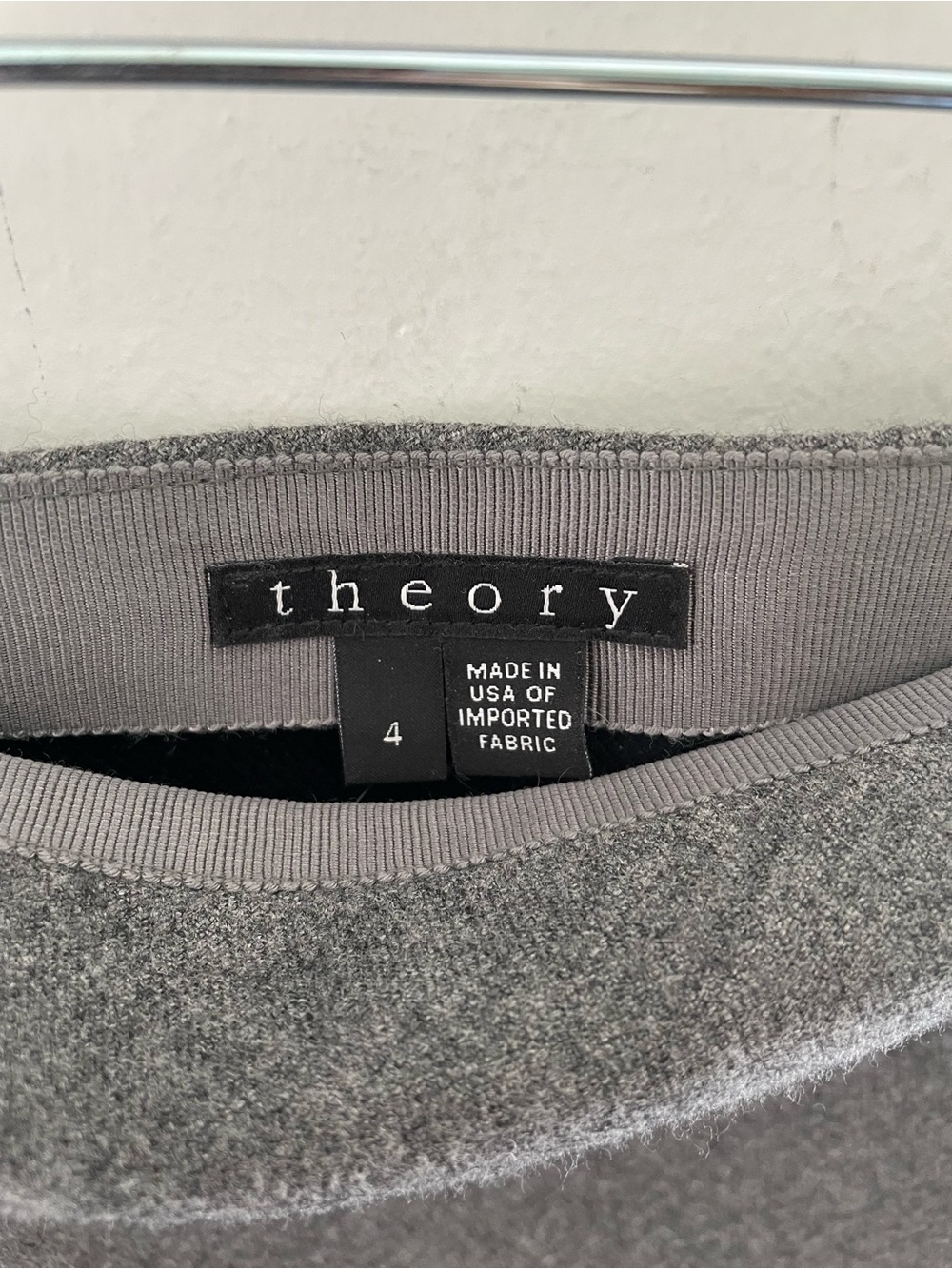THEORY Classic Gray A-Line Women's Skirt - Picture 4 of 5